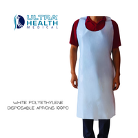 Ultra Health Medical Disposable White Polyethylene Aprons - 100pcs