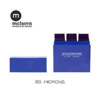 McLaren Dental Articulating Paper 80 Micron Blue Strips 300pc Dispenser Box