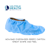 Ultra Health Medical Anti-Skid Blue Theatre Overshoes 1000pc Bulk Carton 