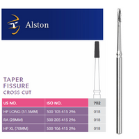 Prima Alston Surgical TC Tapered Fissure HP Straight Handpiece Bur No.702 25pcs Non-Sterile