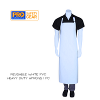 Pro Safety Gear Heavy Duty Reusable White PVC Apron 1pc